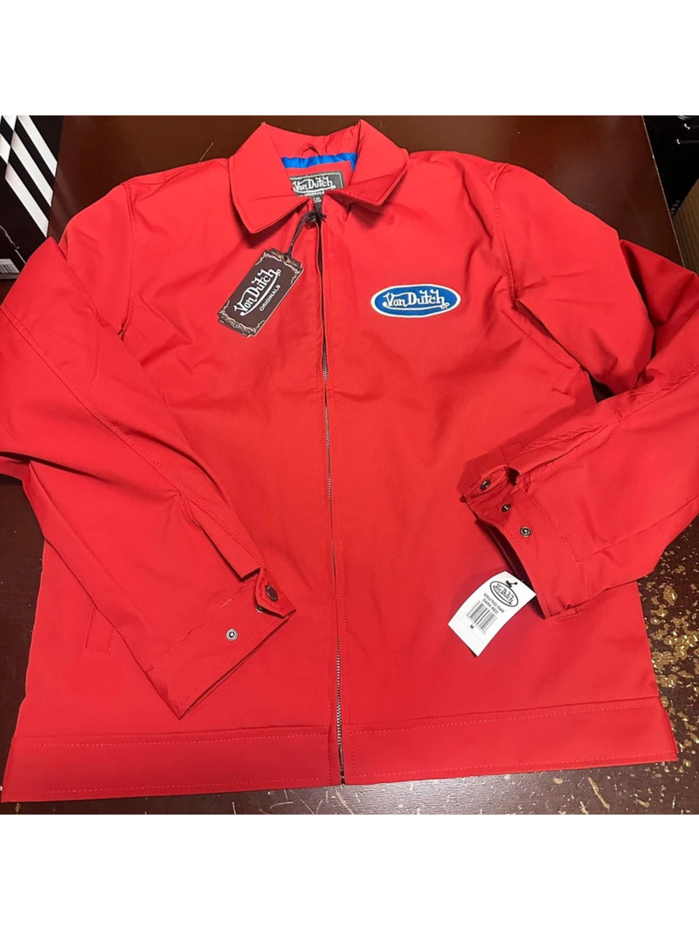 Rare Von Dutch Originals Mechanic Calabasas Red  Mens Jacket Medium Embroidered
